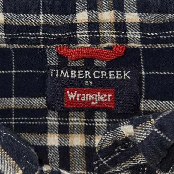 Timber Creek by WranglerPlaid Flannel Shirt Mens Blue & Gray Size XL Long Sleeve - Picture 6 of 11